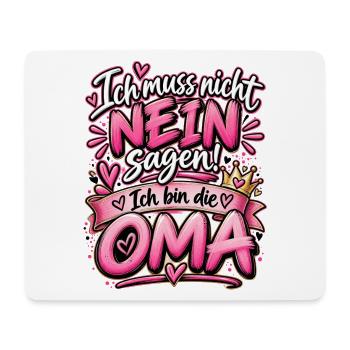 Lustiges Oma Design Muss nicht nein sagen bin Oma - Mousepad (Querformat) - Weiß - Vorne