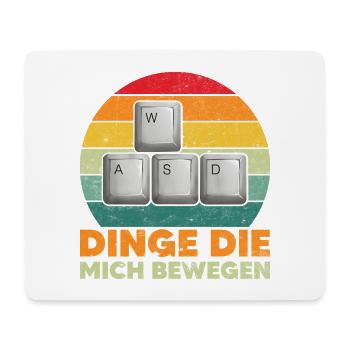 WASD Gamer Gaming PC Tastatur Lustiger Spruch - Mousepad (Querformat) - Weiß - Vorne