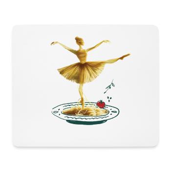 Spaghetti Ballerina mit Tomate & Basilikum Kunst - Mousepad (Querformat) - Weiß - Vorne