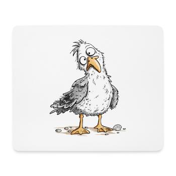 Lustige Möwe Cartoon I Küste Meer Vogelhumor - Mousepad (Querformat) - Weiß - Vorne