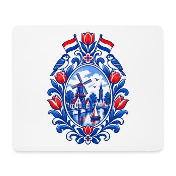 Niederlande | Tulpen, Windmühle & Kanal - Mousepad (Querformat) - Weiß - Vorne