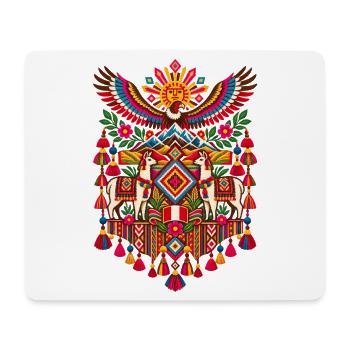 Peru | Lamas, Anden & Textilmuster - Mousepad (Querformat) - Weiß - Vorne