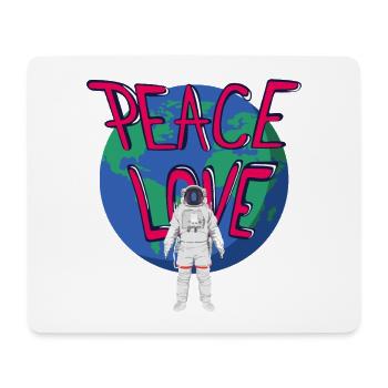 Frieden im All: Erde und Astronaut - Mousepad (Querformat) - Weiß - Vorne