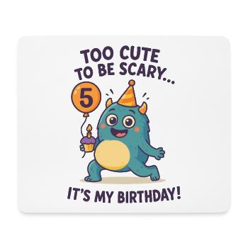 Too Cute To Be Scary 5. Geburtstag Monster - Mousepad (Querformat) - Weiß - Vorne