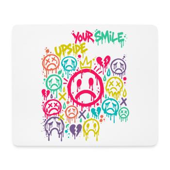 Frown – Traurige Gesichter im Graffiti-Stil BUNT - Mousepad (Querformat) - Weiß - Vorne