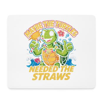 Vielleicht brauchten die Turtles die Straws Cute Turtle - Mousepad (Querformat) - Weiß - Vorne