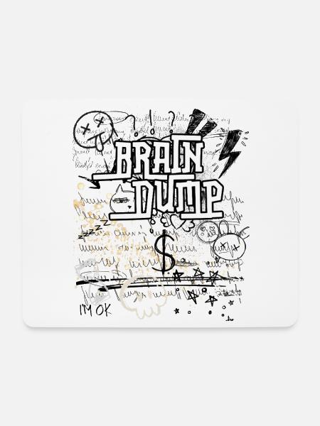 BrainDump Graffiti Doodle - Mousepad (Querformat) - Weiß