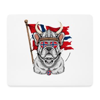  Wikinger Bulldogge Norwegen Flagge Skandinavien - Mousepad (Querformat) - Weiß - Vorne