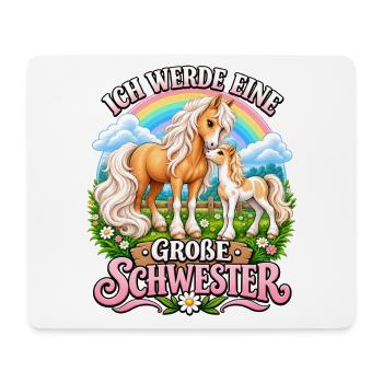 Süße Pferde Ich werde große Schwester Nachwuchs  - Mousepad (Querformat) - Weiß - Vorne