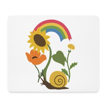 Sonnenblume · Schnecke · Blumen · Mohn - Mousepad (Querformat) - Weiß - Vorne
