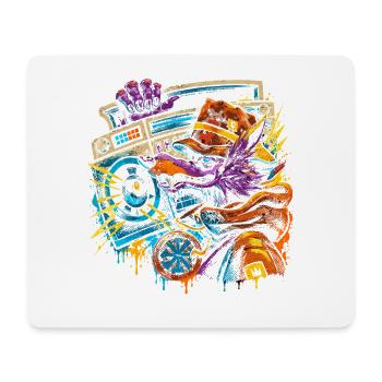 Drache DJ mit Boombox - Mousepad (Querformat) - Weiß - Vorne