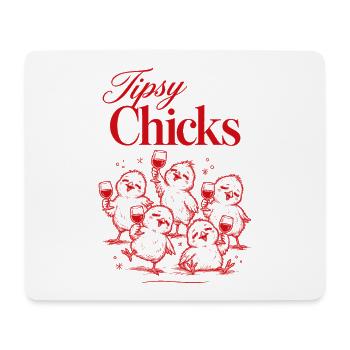 Weinliebhaber, beschwipste Mädels, lustiges Weinglas - Mousepad (Querformat) - Weiß - Vorne