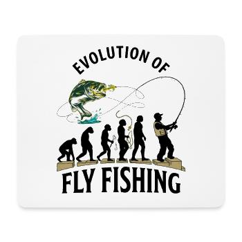 Evolution Fliegenfischerhumor - Mousepad (Querformat) - Weiß - Vorne