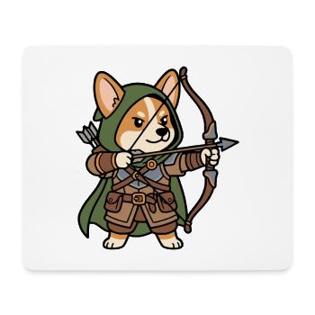 Niedlicher Corgi-Bogenschütze-RPG Fantasy-Gamer-Hund - Mousepad (Querformat) - Weiß - Vorne