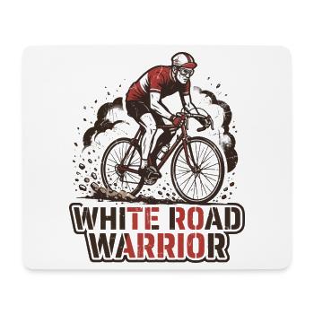 Retro Cyclist White Road Warrior Print - Mousepad (Querformat) - Weiß - Vorne
