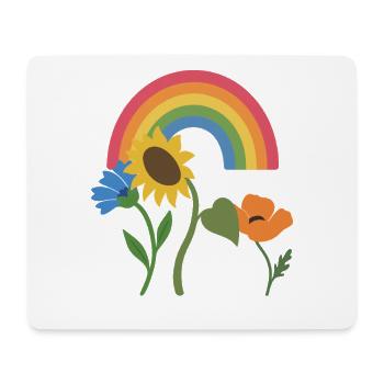 Natur · Mohn · Naturfreunde · Kornblume - Mousepad (Querformat) - Weiß - Vorne