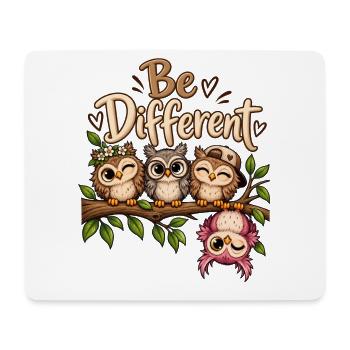 Süße Eulen Be different Eulenfans anders sein  - Mousepad (Querformat) - Weiß - Vorne