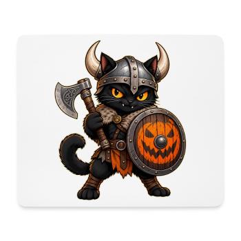 Halloween-Wikingerkatze - Mousepad (Querformat) - Weiß - Vorne
