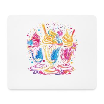 Eisbecher Vaporwave - Mousepad (Querformat) - Weiß - Vorne