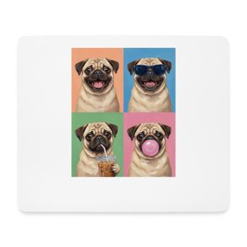 Hunde Mops Hund - Mousepad (Querformat) - Weiß - Vorne