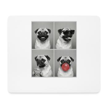 Hunde Mops Hund - Mousepad (Querformat) - Weiß - Vorne
