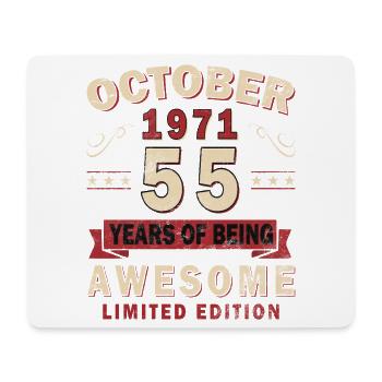 55. Geburtstag Geschenk Mann Best of Oktober 1971 - Mousepad (Querformat) - Weiß - Vorne