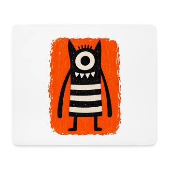 Einäugiges Monster | Skurrile Folk Art Illustratio - Mousepad (Querformat) - Weiß - Vorne