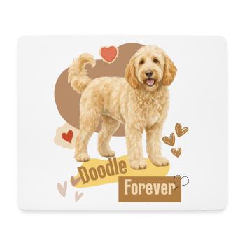Doodle Hund Forever Herzchen - Mousepad (Querformat) - Weiß - Vorne