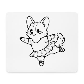 Süßes Corgi-Ballerina-Tanzen Süßes Hundeliebhaber-Geschenk - Mousepad (Querformat) - Weiß - Vorne