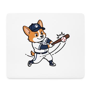 Süßer Corgi-Hund spielt Baseball, Sportliebhaber - Mousepad (Querformat) - Weiß - Vorne
