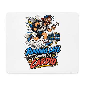 Zu spät läuft Cardio-Spaß - Mousepad (Querformat) - Weiß - Vorne