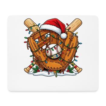 Baseball-Weihnachten - Mousepad (Querformat) - Weiß - Vorne