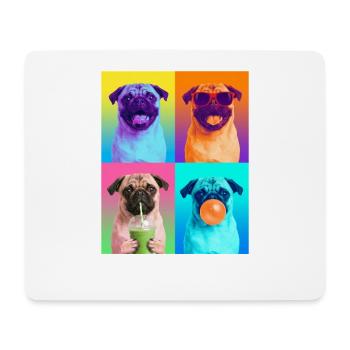 Hunde Mops Hund - Mousepad (Querformat) - Weiß - Vorne