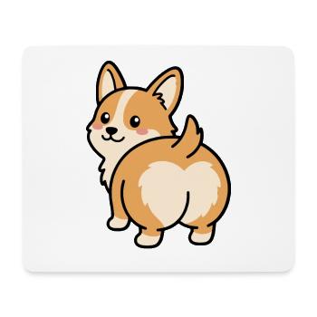 Süßer Corgi-Po Kawaii Fluffy Dog Heart Po Geschenk - Mousepad (Querformat) - Weiß - Vorne