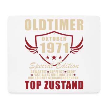 55. Geburtstag Geschenk Mann Best of Oktober 1971 - Mousepad (Querformat) - Weiß - Vorne