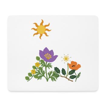 Blumen · Sonne · Natur · Mohn - Mousepad (Querformat) - Weiß - Vorne