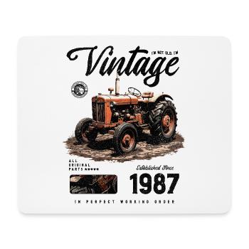 Oldtimer Traktor Bauer Geburtstag Jahrgang 1987 - Mousepad (Querformat) - Weiß - Vorne