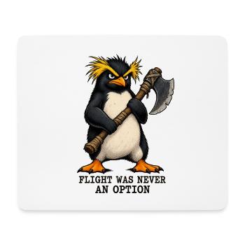 Funny Angry Penguin - Flight Was Never An Option - Mousepad (Querformat) - Weiß - Vorne