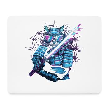  Cyberpunk Samurai Katze Mit Energie Katana - Mousepad (Querformat) - Weiß - Vorne