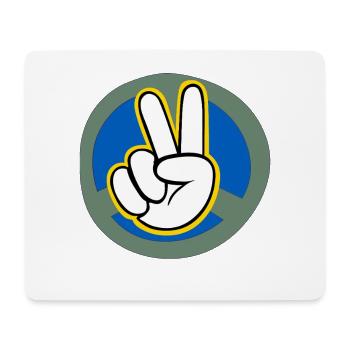Ukraine Peace Sign Grafik mit Umrahmung - Mousepad (Querformat) - Weiß - Vorne