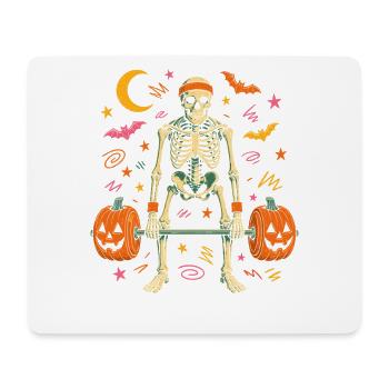  Skelett Kreuzheben Halloween Kürbis Gewichte - Mousepad (Querformat) - Weiß - Vorne