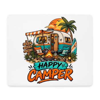 Camping Happy Camper Wohnwagen Reisemobil Urlaub - Mousepad (Querformat) - Weiß - Vorne