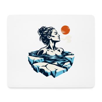 Eisbaden Eisbrecherin - Mousepad (Querformat) - Weiß - Vorne
