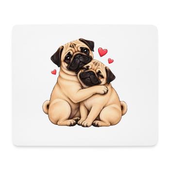 Mops Hund süßer Mops niedlicher Mops - Mousepad (Querformat) - Weiß - Vorne