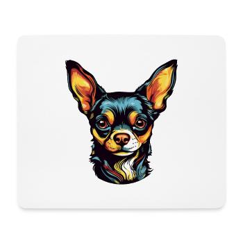 Chihuahua Hund Kopf Bunt - Mousepad (Querformat) - Weiß - Vorne