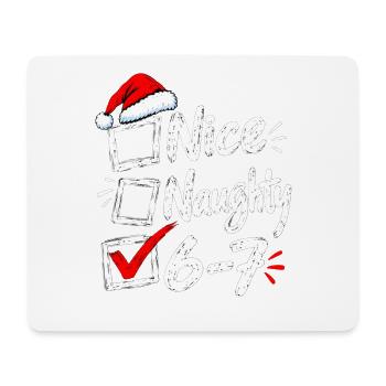 Six Seven Naughty or Nice Christmas Checkbox 6 7 - Mousepad (Querformat) - Weiß - Vorne
