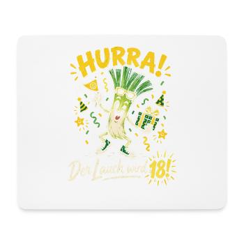 18. Geburtstag Hurra Der Lauch Wird 18 Lustig - Mousepad (Querformat) - Weiß - Vorne