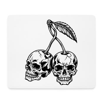 Kirschschädel – makabre gotische Früchte - Mousepad (Querformat) - Weiß - Vorne