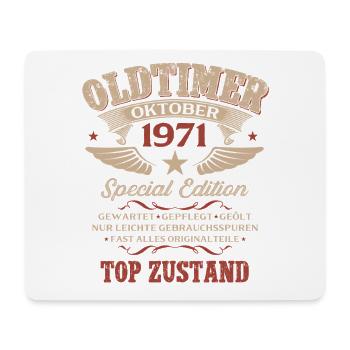 55. Geburtstag Geschenk Oldtimer Oktober 1971 - Mousepad (Querformat) - Weiß - Vorne