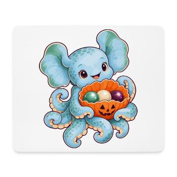 Dumbo-Oktopus mit Kürbismuschel - Mousepad (Querformat) - Weiß - Vorne